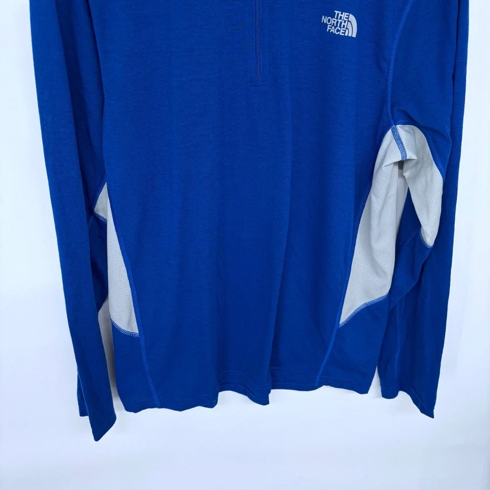 Mens The North Face 1/2 Zip Running‎ Shirt Medium VaporWick Blue Breathable